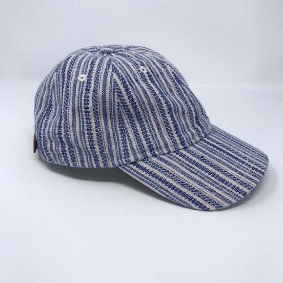 Madewell Baseball Cap in Textural Stripe Blue New - Picture 3 of 8